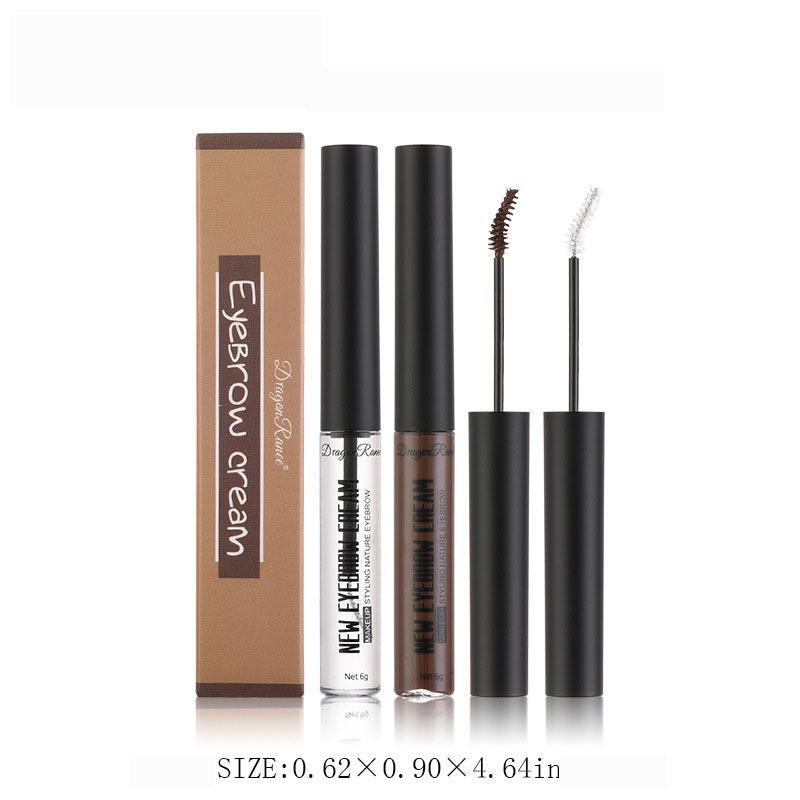Плащ для бровей Водонепроницаемый и защищенный от пота Не снимает макияж Прозрачный раствор для фиксации Темный карри Крем-краска для бровей