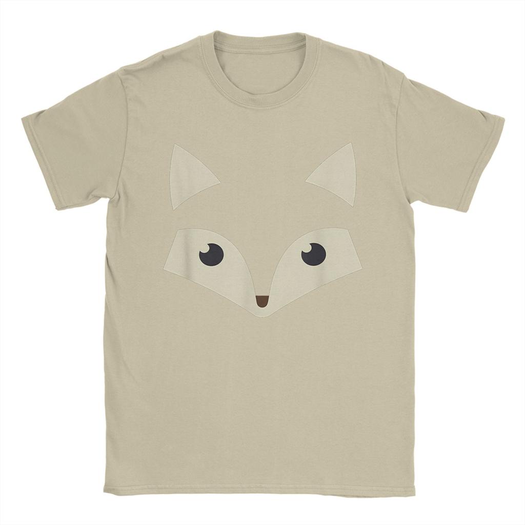 Cute Fox Face Halloween T-Shirt for Men  Casual Pure Cotton Tee Shirt Round Collar Short Sleeve T Shirt New Arrival Clothes
