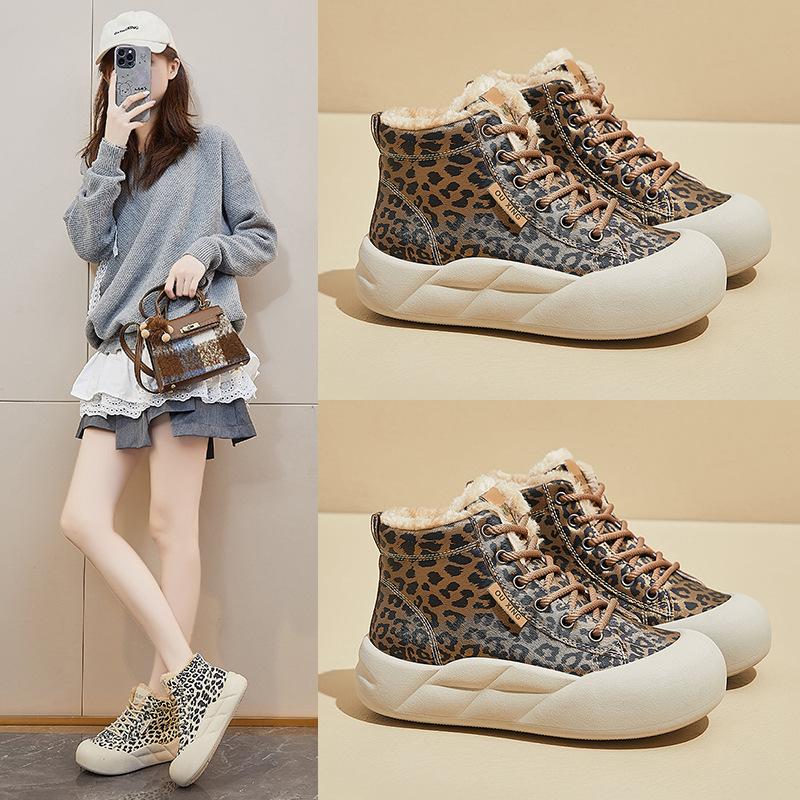 Женские зимние ботинки на толстой платформе, нескользящие, зимние, теплые, высокие, кроссовки для ходьбы, женские, удобные, на шнуровке, с подкладкой из искусственного меха, ботильоны