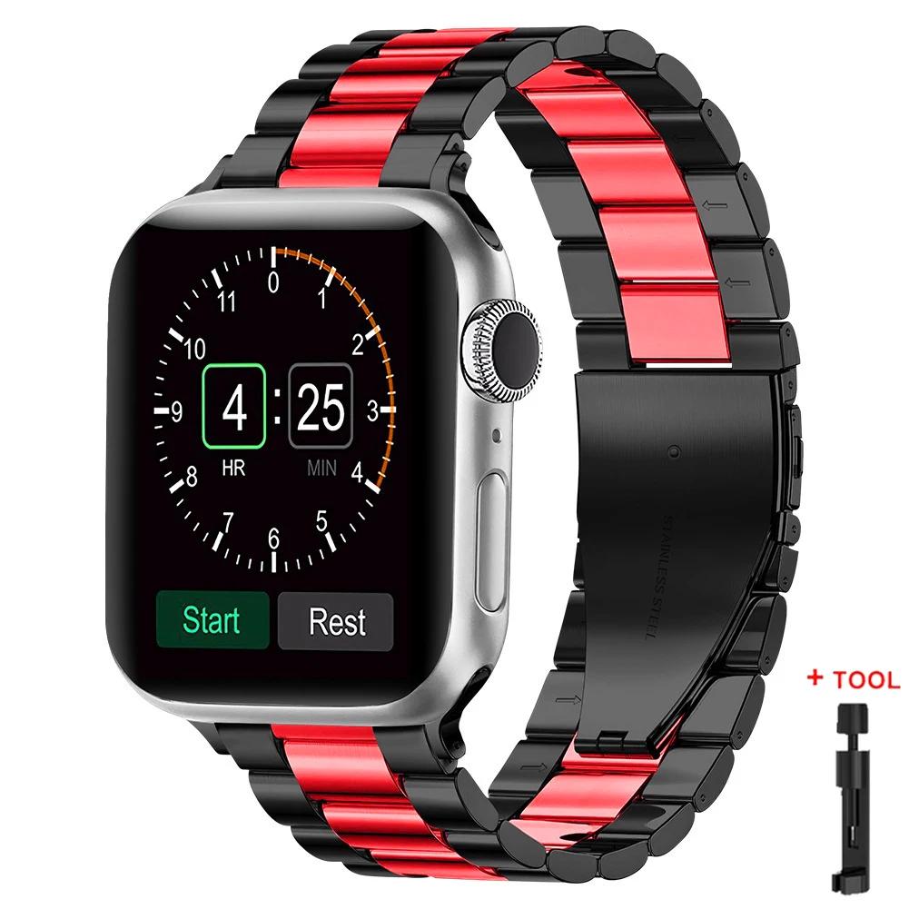 Ремешок из нержавеющей стали для Apple Watch S11 10 46мм 42мм Ultra 3 49мм 45мм 41мм 44мм Металлический ремешок для IWatch Серии 9 8 7 SE 6 5 4 3