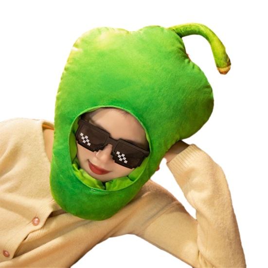 Фото-капюшон Яркий Цветной Фрукты Еда Форма Мягкий Плюшевый Головной Убор Отверстие для Лица Особенность Интернет-знаменитость Костюм Вечеринка Реквизит