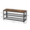 Скамейка для обуви, ДСП, Сталь, Рустикальный коричневый + Черный, 100 см Lumarko!