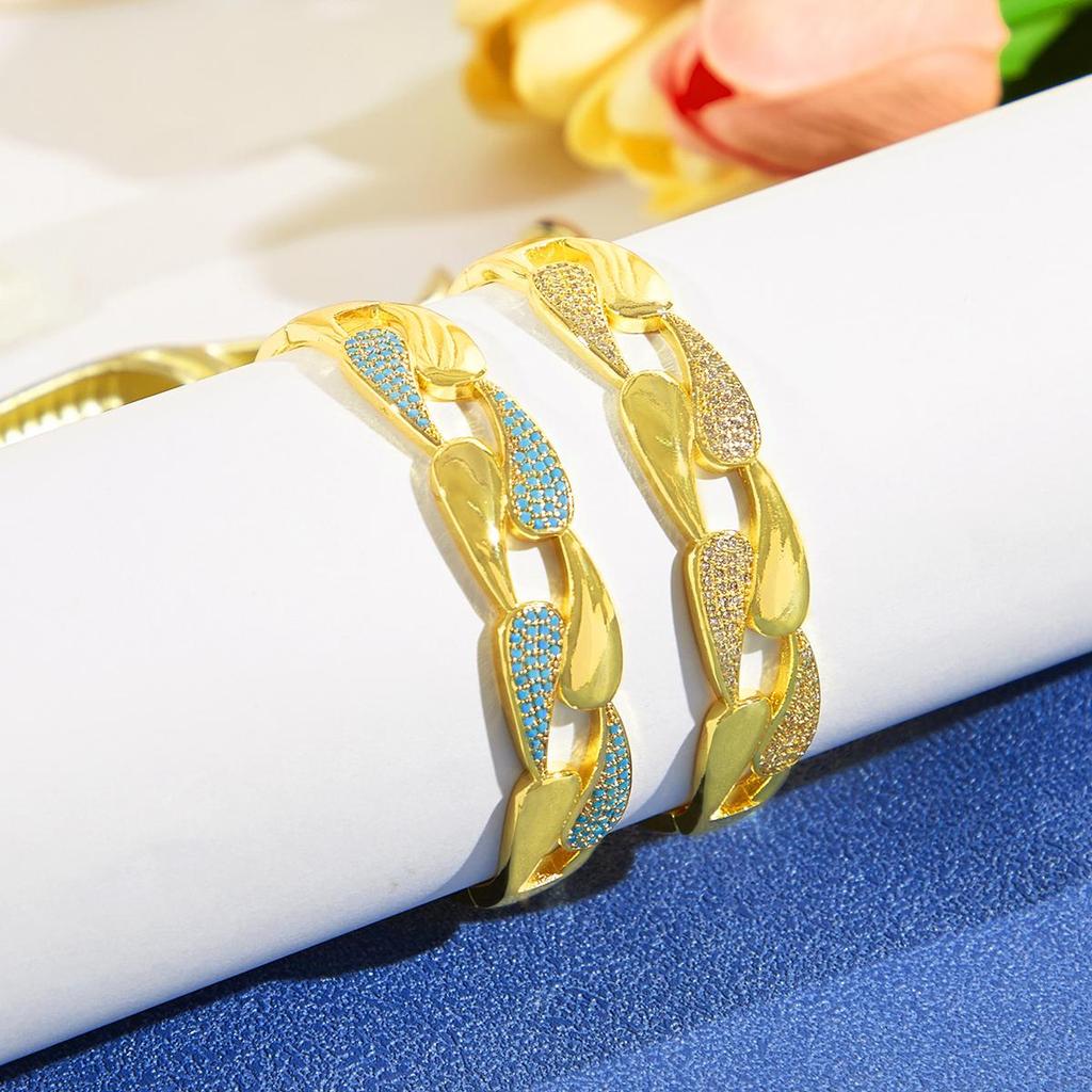 CMM Ретро этнический полый золотой циркон широкий браслет банкет вечеринка свадьба женские ювелирные изделия аксессуары