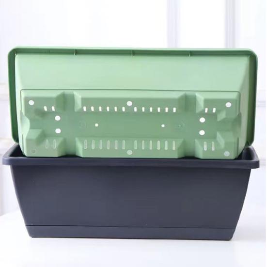 Vegetable Growing Box Flowerpot with Drainage Holes Thickened Edge Strong Load-Bearing Indoor Rectangular
