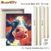 RUOPOTY Painting By Numbers Cattle Animal Wall Art Unique Gift Acrylic Home Decor Hand Painted Coloring Flower For Living Room