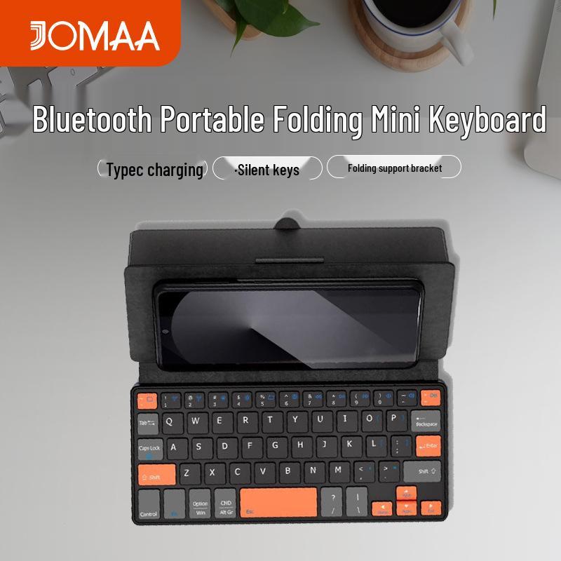 Компактная складная кожаная Bluetooth-клавиатура для мобильных телефонов - Перезаряжаемая и удобная для путешествий