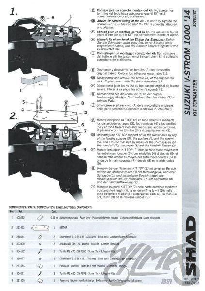 Shad topcase carrier for Suzuki AN 650 Burgman, AN 650 Burgman with ABS, AN 650 L Burgman Executive, AN 650 Z Burgman Exe