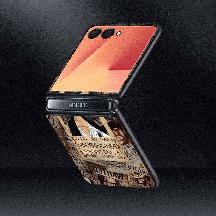 One Piece Poster Luffy Back Phone Cover Funda Case for Samsung Galaxy Flip3 Z Flip 7 6 5 4 3 Flip7 FE Flip4 Flip5 Flip6