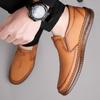 Официальный сайт Горячие продажи Мужская кожаная повседневная обувь Высококачественная подошва ручной работы Лоферы Мягкая подошва Мужская обувь на плоской подошве