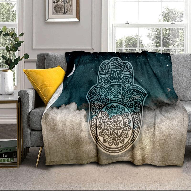 Golden Hamsa Symbol Blanket Flannel Blanket Throw Blanket Sofa Cover Blanket Soft Premium Blanket Picnic Blanket Tv Blanket Gifts