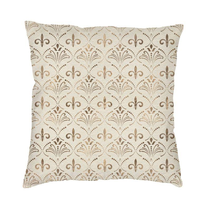 Elegant Black And Gold Fleur De Lis Cushion Cover Soft FleurDeLys Lily Floral Throw Pillow Case Home Decorative Pillowcase