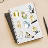 50Pcs Stationery Stickers Self-adhesive Waterproof Removable Tear-resistant Decorative Cute Cat Laptop Stickers Daily Use