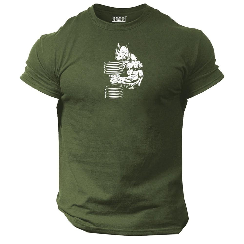 Rhino Bodybuilding T Shirt Gym Clothing Training Workout Exercise Boxing Mma Top