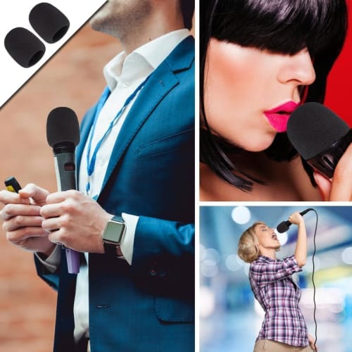 Lyyxjsltd Microphone Sponge Windscreen Cover, Reusable, Anti-Noise, Dustproof, 7.3*6*6cm Universal Type, Set of 6 (Gray)