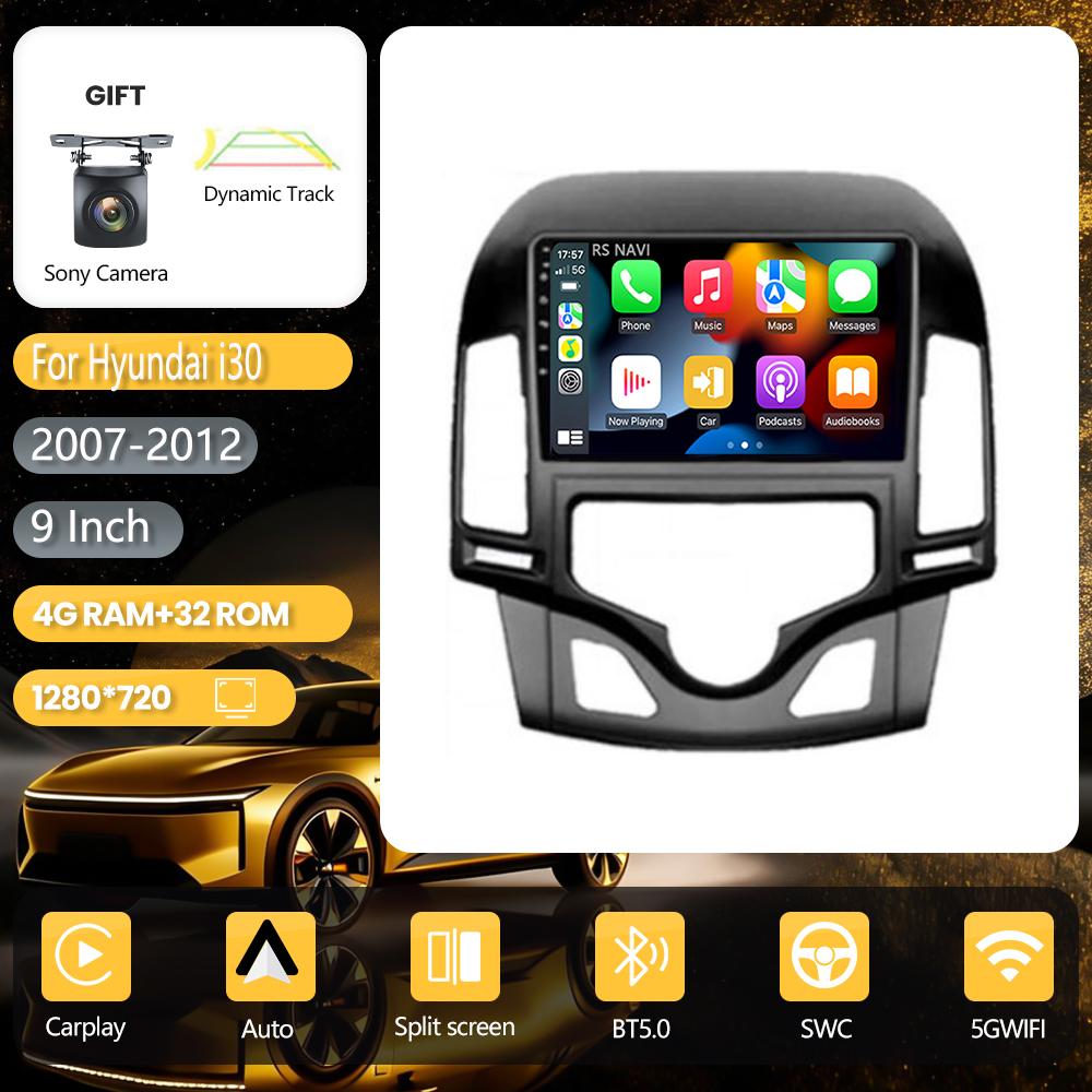 Autoradio Android 16 Carplay Auto avec lecteur multimédia sans fil CarPlay pour Hyundai I30 2006-2011 écran 2K autoradio stéréo