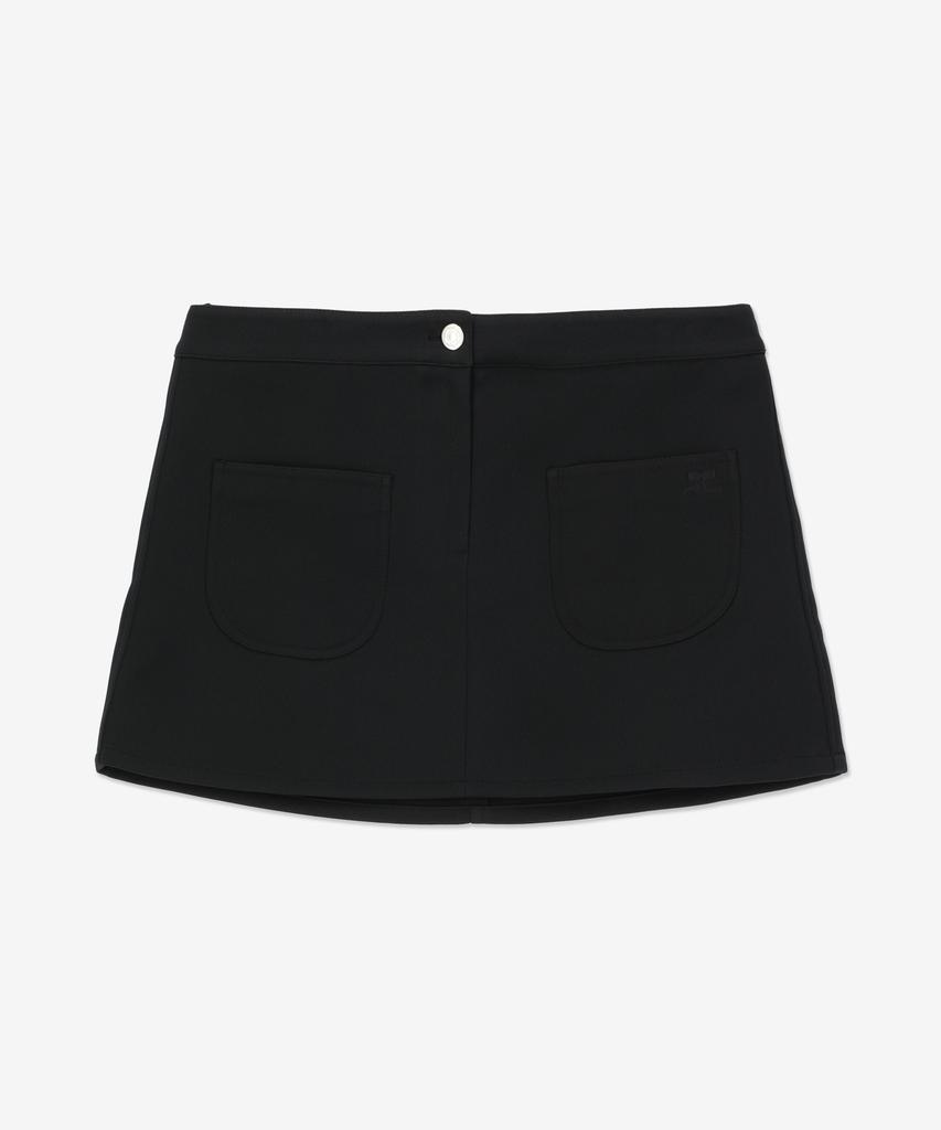 COURREGES Two-Pocket Twill Mini Skirt - Black / Vescju188Pl00079999