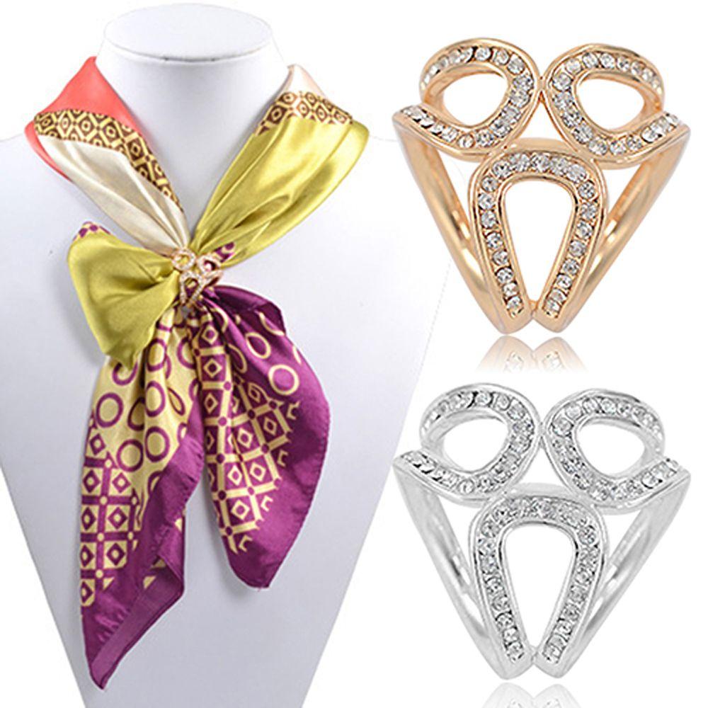 Кристалл крест для девочек Стразы Женщины шарф пряжка шарф кольцо шаль клипса корейская брошь булавки