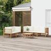 VidaXL Garden Lounge Set 6 Pcs with Cream White Cushions Bamboo, Lounge Set, Outdoor Lounge Set 3155186