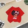 Новая детская милая футболка с мультяшным принтом для девочки, с коротким рукавом, новая модная летняя детская одежда