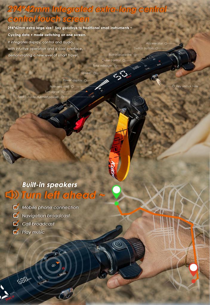 Электросамокат KUKIRIN G2 ULTRA 800 Вт*2 Мотор Аккумулятор 48 В 18 Ач 10-дюймовые шины Максимальная скорость 50 км/ч Максимальный запас хода 55 км