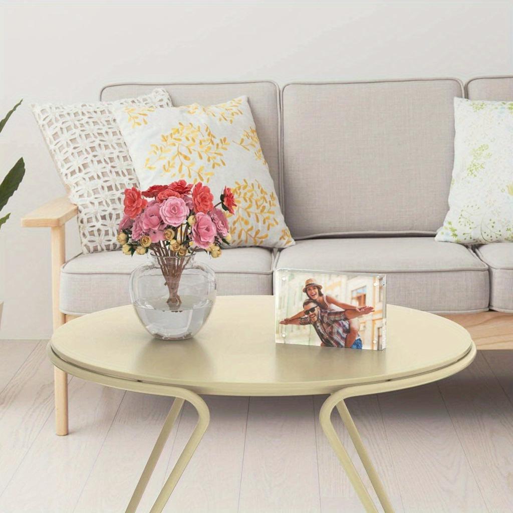 4x6 Inch Acrylic Photo Frame, Double-sided Transparent Frameless Photo Frame with Magnetic Desktop Transparent Photo Frame