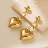 Heart Trendy Gold Pendant Earrings Vintage Geometric Heart Studs Fashion Street Style