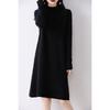 2023 Осень/Зима Женское Свободное Платье-Свитер С Полувысоким Воротником Из Чистой Шерсти Вязание Косами