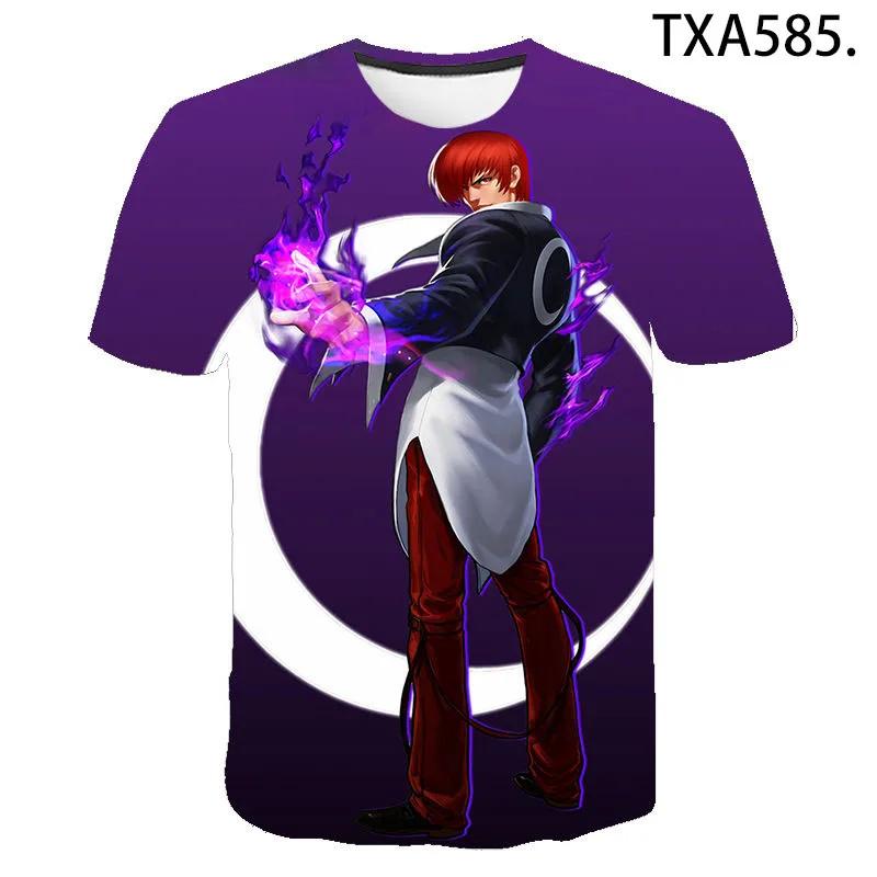 Летние футболки King Of Fighters с принтом 3D, повседневная уличная одежда с коротким рукавом для мальчиков и девочек, модные мужские и женские детские топы