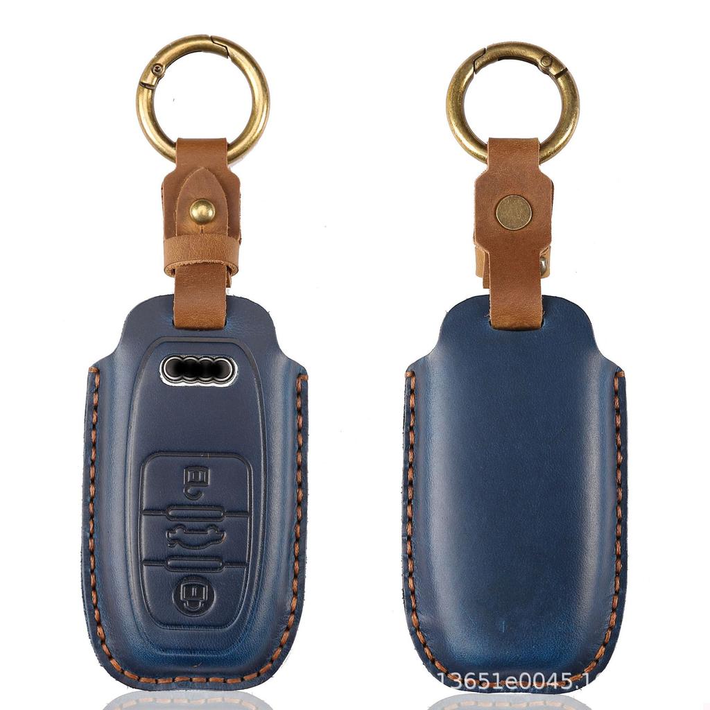 Кожаный чехол для ключа автомобиля ручной работы, подходит для A4L Q5L a6 a5 Q7, чехол для ключа-пульта
