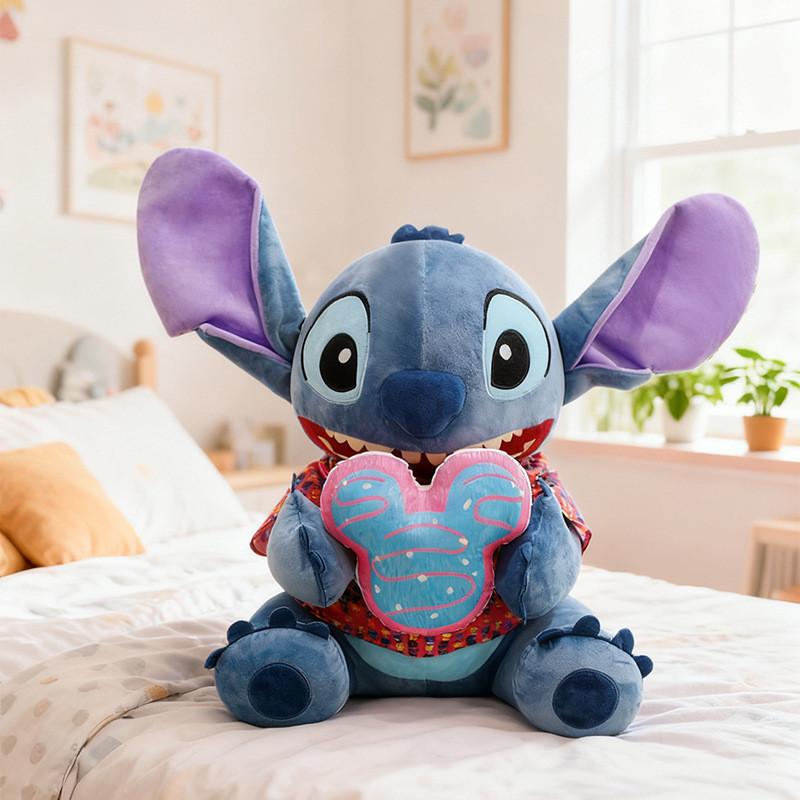 Stitch Plush Toy Holding Macarons Designs For Kids Gift And Collectors