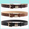 Womens Leather Pu Stone Pattern Belt With Alloy Buckle For Casual Office Wear