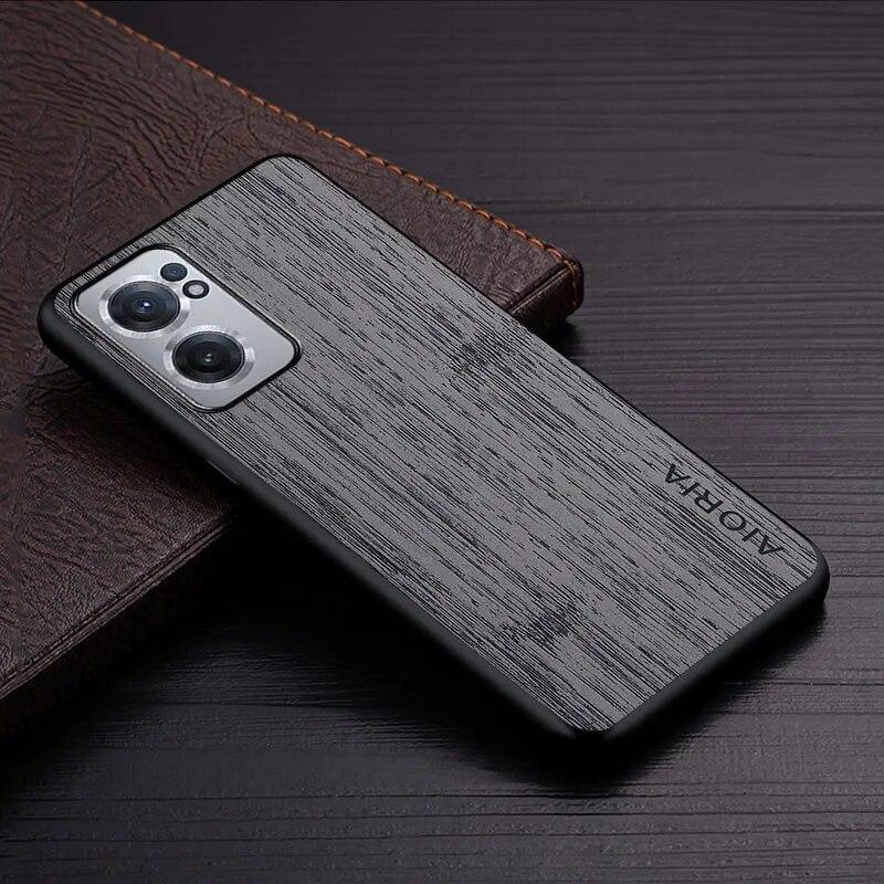 Чехол для Oneplus Nord CE 2 5G, чехол из бамбукового дерева, кожаный чехол, роскошный чехол для oneplus nord ce 2, чехол-капа
