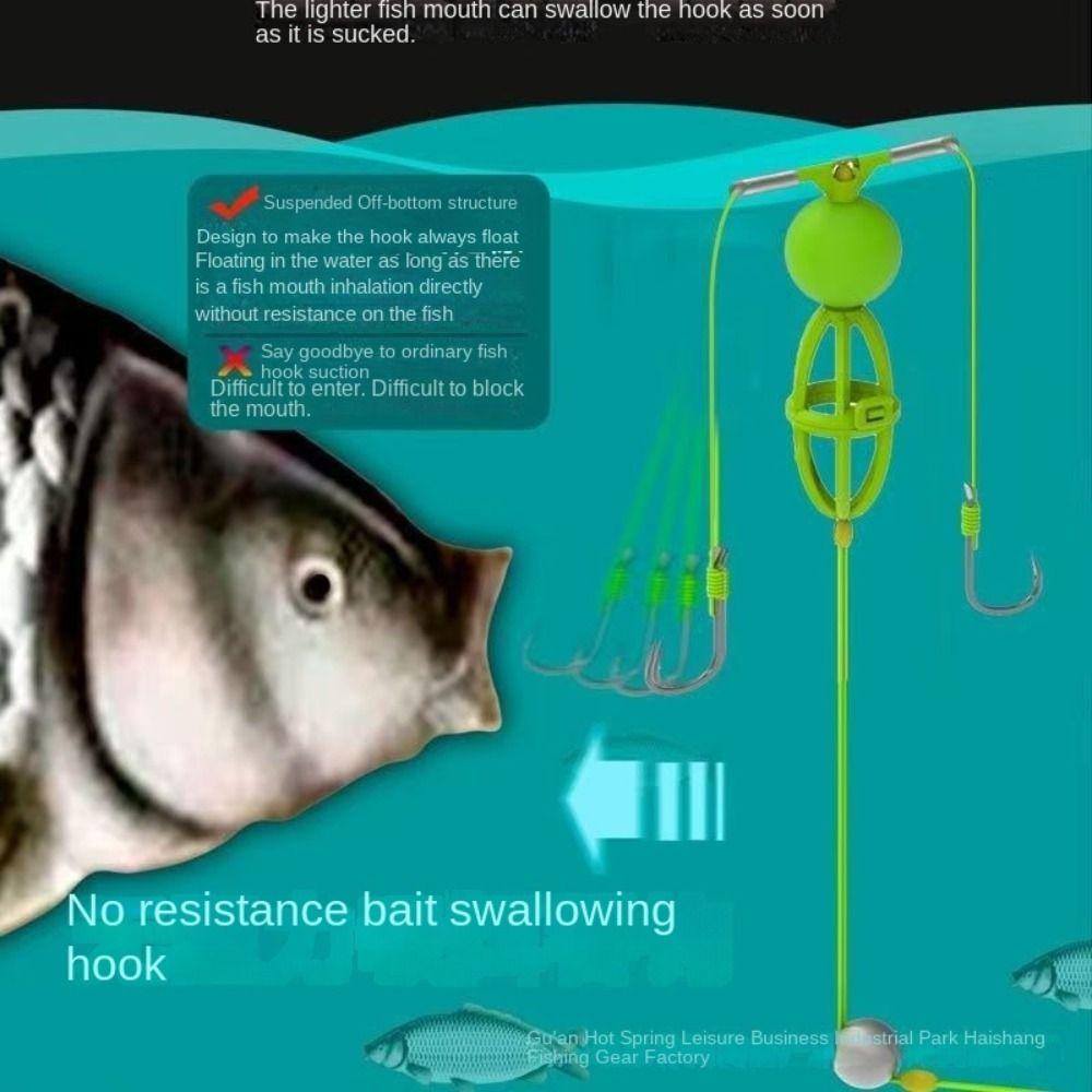 String Hook Fishing Bait Cage Carbon Steel Fishing Spring Bait Cage Line Group Feeder Sinker Sea