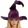 Large Wide Brim Witch Hat Tall Pointed Cone Top Cosplay Witch Cap Party Headwear Wizard Cap  Women