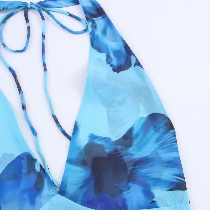 Kaslead New Women Clothes Western Style Fashion Simple Neck Collar Print Long Dress 3324309