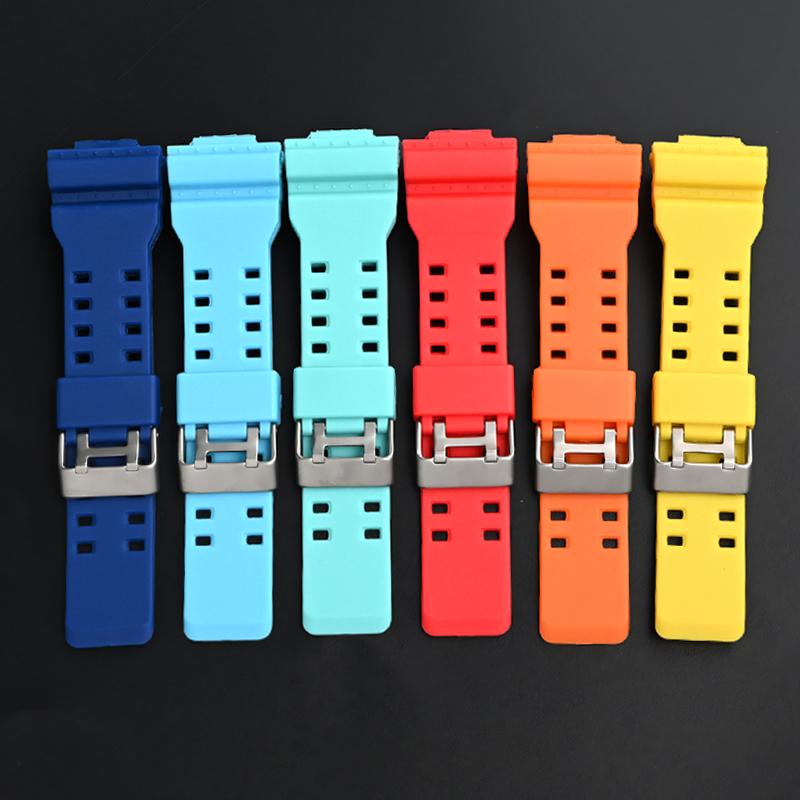 16 мм силиконовый водонепроницаемый ремешок для часов Casio GA-110 GA-400 GD-100 GAW100 GW-8900 Series мягкий резиновый браслет аксессуары для ремня
