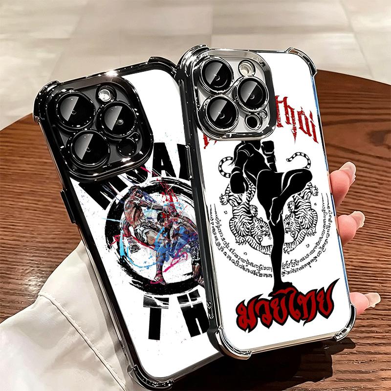 Бокс Муай Тай Мягкий Чехол Для Телефона Для iPhone 15 16 17 Air 14 Pro Max 16E Plus 13 12 Mini Покрытие Противоударный Fundas