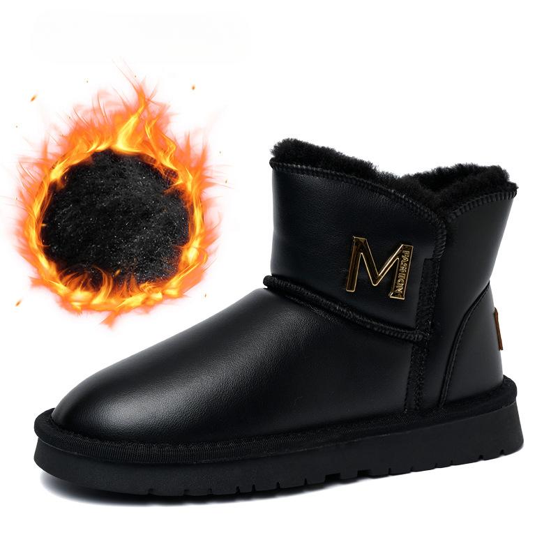 Зимние ботинки на толстой платформе для женщин, водонепроницаемые, с плюшевой флисовой подкладкой, короткие ботинки, женские теплые нескользящие ботинки с подкладкой из искусственного меха