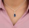 Genuine London Blue Topaz Gemstone 925 Sterling Silver Jewelry Handmade Pendant PP-59-11