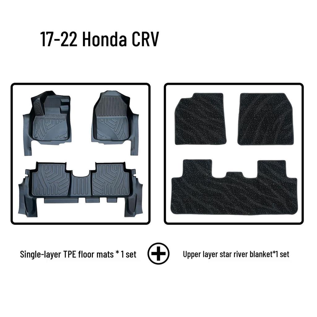 Экологичные ТПЭ коврики и накладки на пороги для Honda CRV 2017-2022 - Без запаха, Оригинальная форма