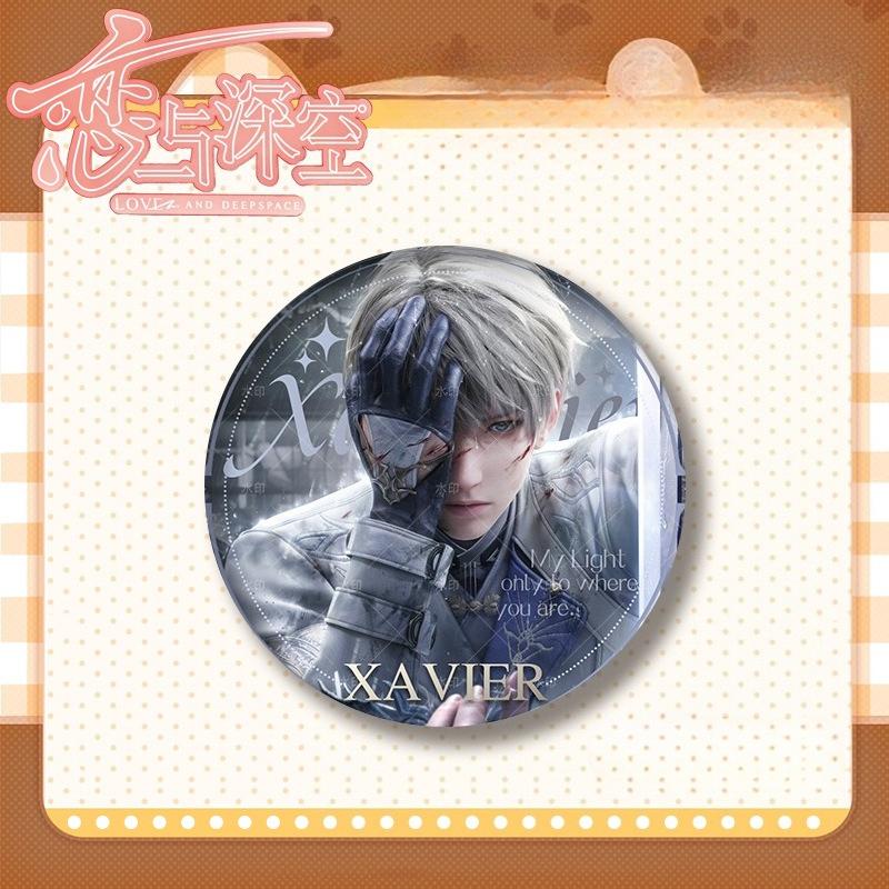 Love and Deepspace Sylus Rafayel Zayne Xavier Anime Cosplay 75MM Shiny Badge Emblem Brooch Pin Backpack Decor Game Fans Gift New