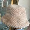Korean Version of Women's Autumn and Winter Versatile Fluffy White Fisherman's Hat Showing Face and Small Winter Warm Ear Protection Hat