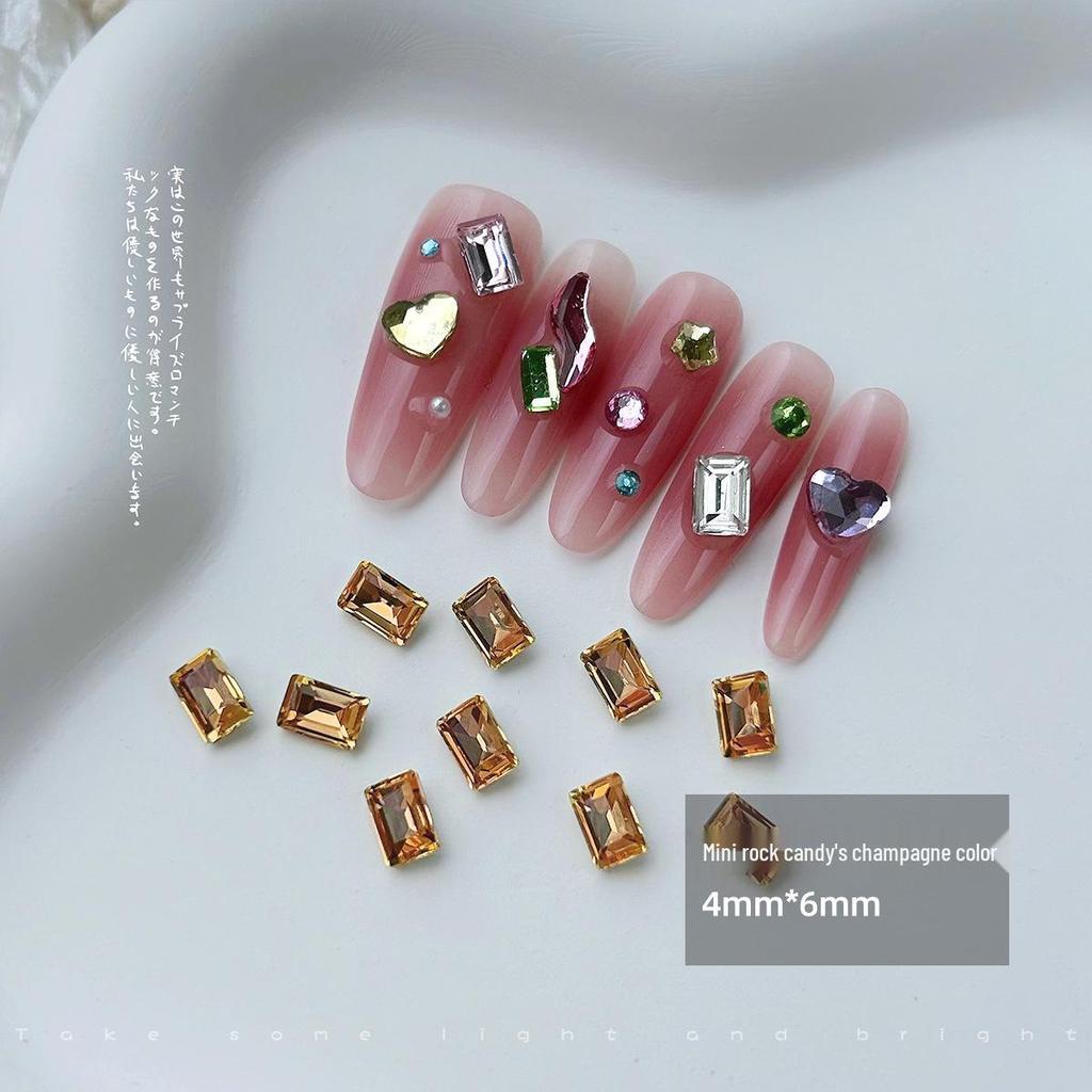 10 Мини-леденцов в виде бриллиантов: Маленькие, с заостренным дном, прямоугольные стеклянные украшения для нейл-арта 4x6