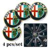 RTKNU1 4Pcs Car Emblem Wheel Hub Center Cap Sticker Rim Badge Cover For Alfa Romeo GT 147 159 166 156 4C Spider Giulia Giulietta Tonale