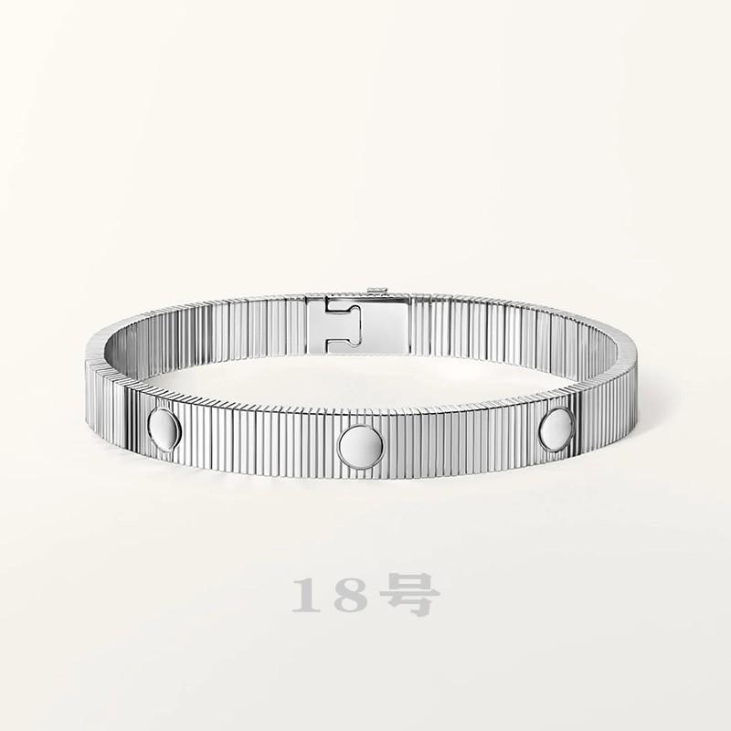Stainless Steel Titanium Bracelet Men Women Geometric Stripe Screw Design Minimalist Adjustable Bangle Jewelry