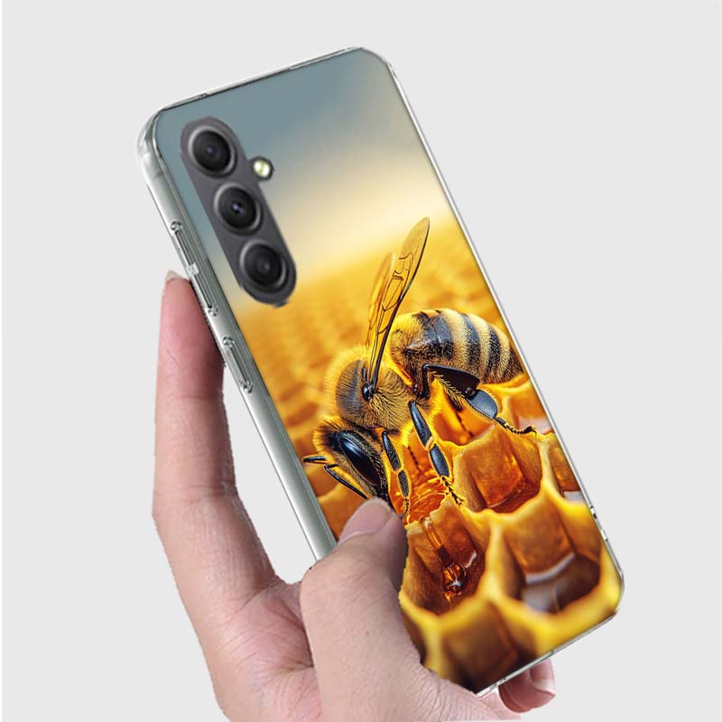 Bees and Honey in the Honeycomb Phone Case for Samsung A16 A26 A36 A56 A17 A37 A57 A07 A06 A02S A03 A04S A05S Galaxy Note 20 10
