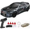 KAIMIO 1:43 Scale Mini RC Drift Car Gyro Fully Proportional RTR 2.4Ghz Remote Control with RGB Lights and 1 Replacement Body Shell (8503-Black)