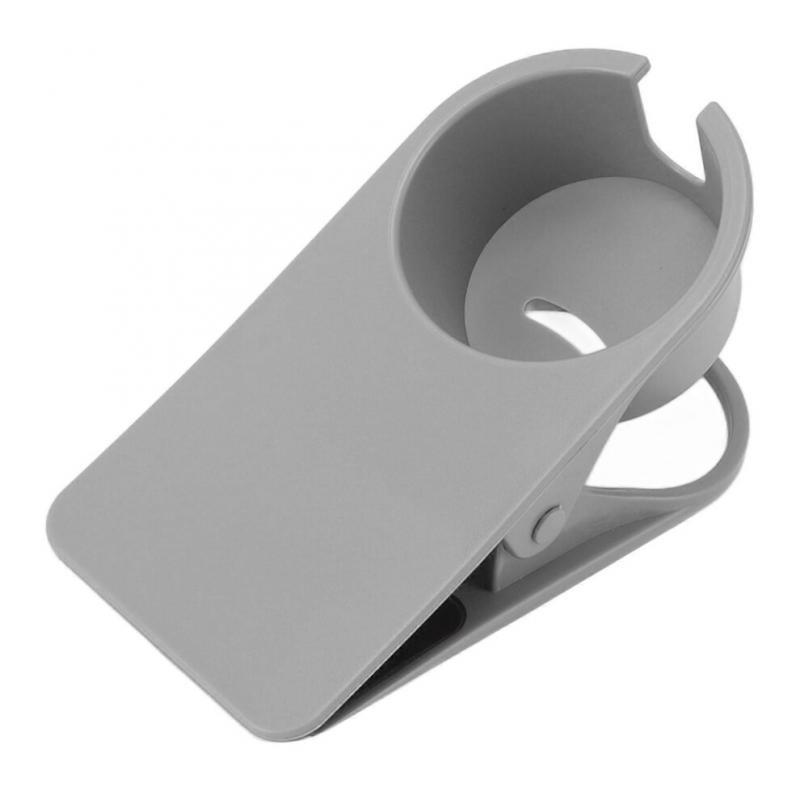 (Grey)Cup Holder Clip Desk Side Glass Mug Bottle Clamp Stand Plastic for Home Office Storage