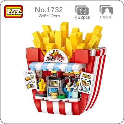 LOZ 1732 Dream Park Развлечений Chip Shop Food Store Chippy Restaurant 3D Мини Конструкторы Кирпичи Строительная Игрушка для Детей Подарок без Коробки