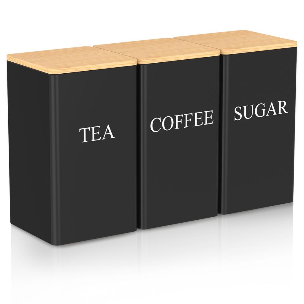 3 шт. 1 л контейнеры для хранения кофейных зерен, чай, сахар, вакуумные банки, канистры, металлическая кухонная банка для сливок, декоративная крышка